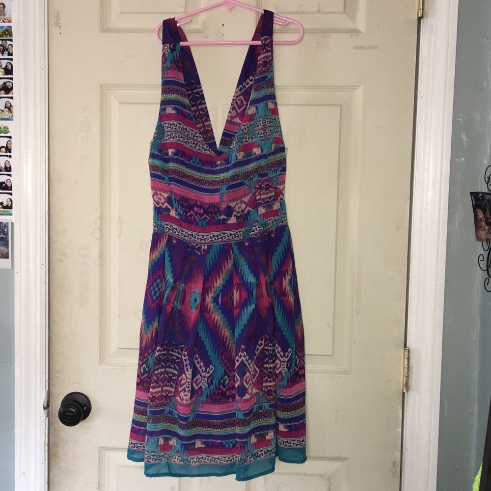 Purple pattern skirt overall